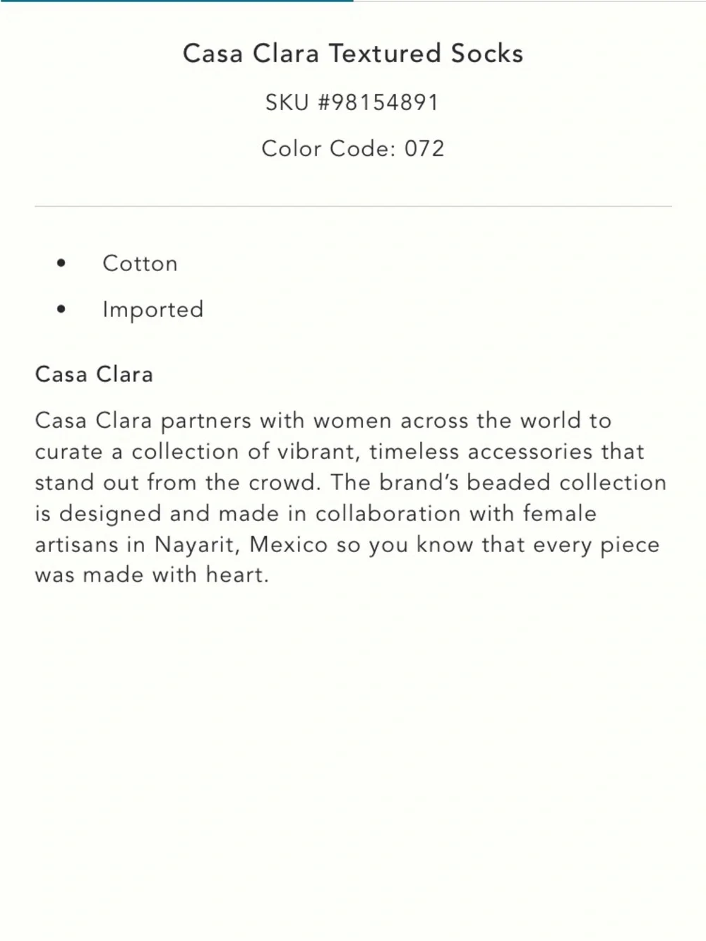 Anthropologie Casa Clara Textured Socks NWT